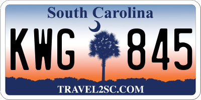 SC license plate KWG845