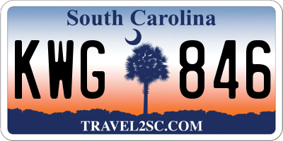 SC license plate KWG846