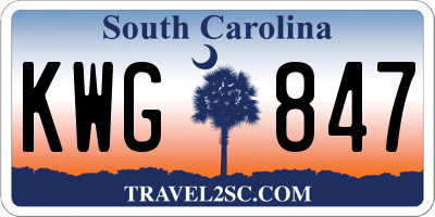 SC license plate KWG847