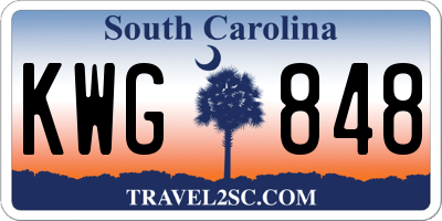 SC license plate KWG848