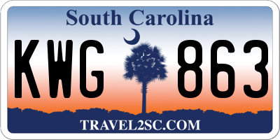 SC license plate KWG863