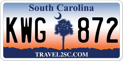 SC license plate KWG872