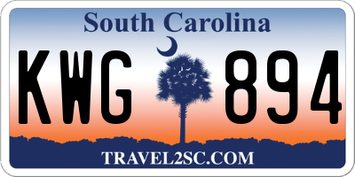 SC license plate KWG894
