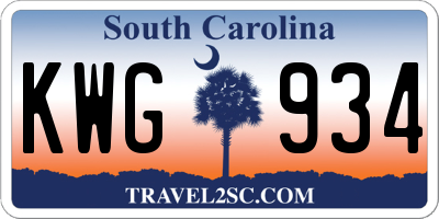 SC license plate KWG934