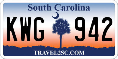 SC license plate KWG942
