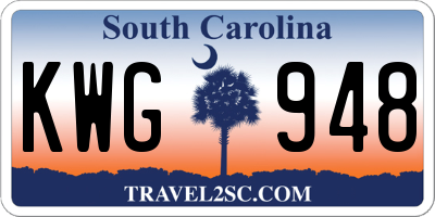 SC license plate KWG948