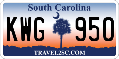 SC license plate KWG950