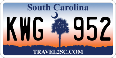 SC license plate KWG952