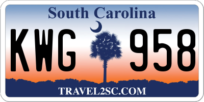 SC license plate KWG958