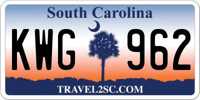 SC license plate KWG962
