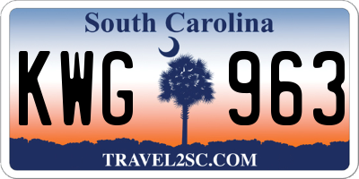 SC license plate KWG963