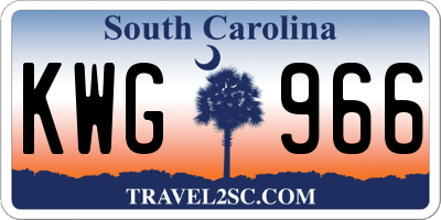SC license plate KWG966