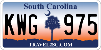 SC license plate KWG975