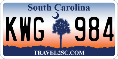 SC license plate KWG984