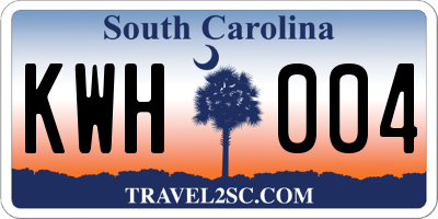 SC license plate KWH004