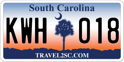 SC license plate KWH018