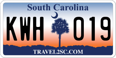 SC license plate KWH019