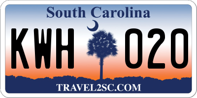 SC license plate KWH020