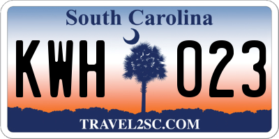 SC license plate KWH023