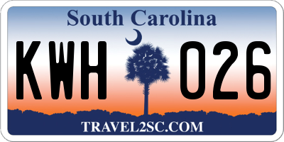 SC license plate KWH026