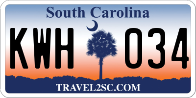 SC license plate KWH034
