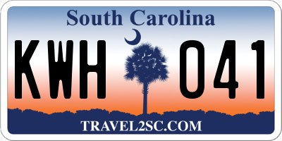 SC license plate KWH041