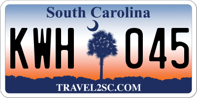 SC license plate KWH045