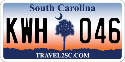 SC license plate KWH046