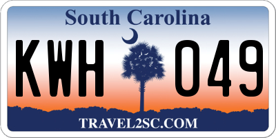 SC license plate KWH049