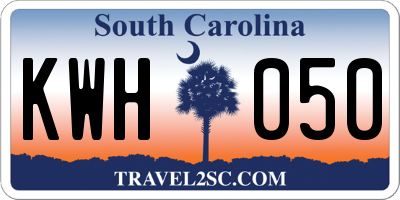 SC license plate KWH050