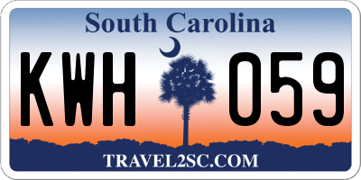 SC license plate KWH059
