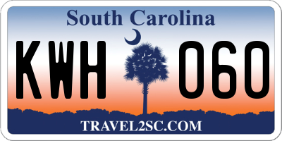SC license plate KWH060