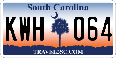 SC license plate KWH064
