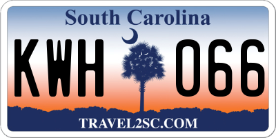 SC license plate KWH066