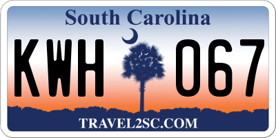 SC license plate KWH067