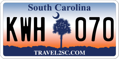 SC license plate KWH070