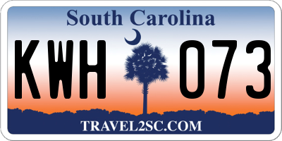 SC license plate KWH073