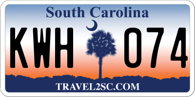 SC license plate KWH074
