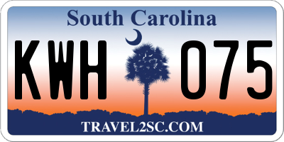 SC license plate KWH075