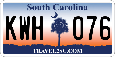 SC license plate KWH076