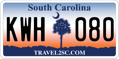 SC license plate KWH080