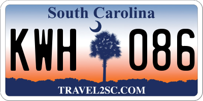SC license plate KWH086