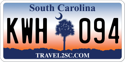 SC license plate KWH094