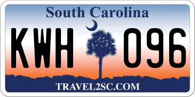 SC license plate KWH096