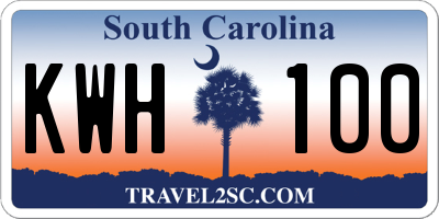 SC license plate KWH100