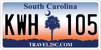 SC license plate KWH105