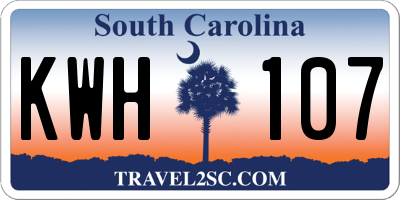 SC license plate KWH107