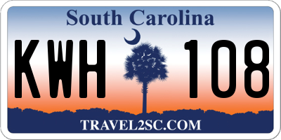 SC license plate KWH108