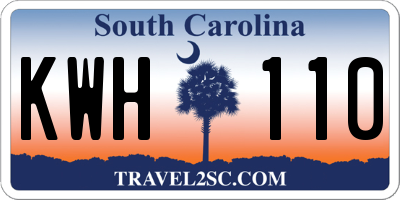 SC license plate KWH110