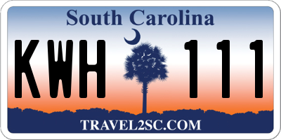 SC license plate KWH111